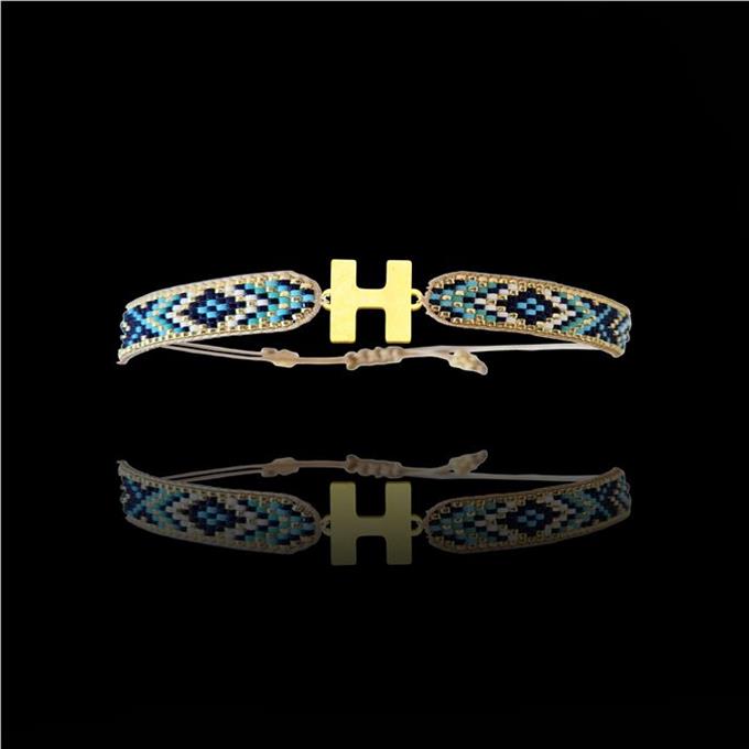 TabiTela altın Bileklik Model 4 Harf H   G4B638 0.5 gr - 1